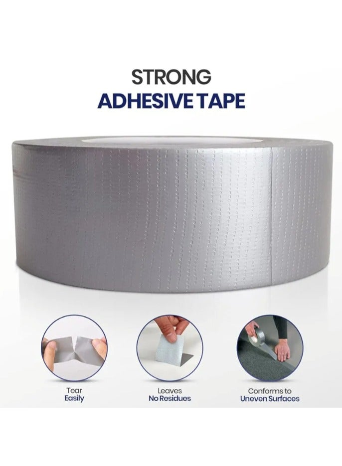 3 لفات من شريط منسوج رمادي لاصق عالي الجودة ، بعرض 2 بوصة وطول 13 ياردة - للتغليف، قوي ومتين لإغلاق الصناديق والطرود والبريد واللوازم المكتبية - Image 4